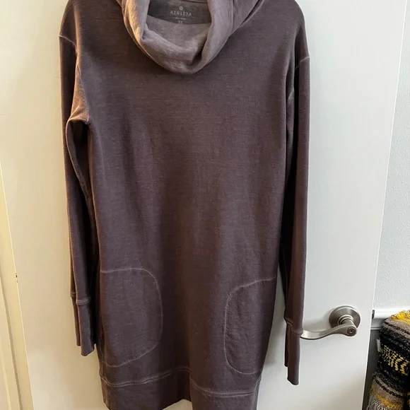 Athleta Eco Wash Turtleneck Sweatshirt Dress - Picture 1 of 3